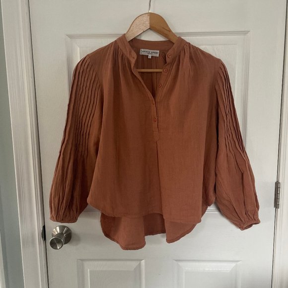 Apiece Apart Bravo Pintuck Blouse in Onion Skin - Picture 3 of 8